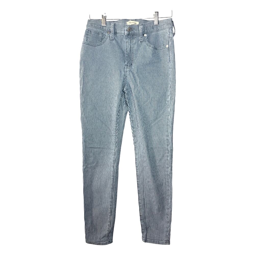 Madewell 9” Mid-Rise Skinny Railroad Stripe Jeans Size 28